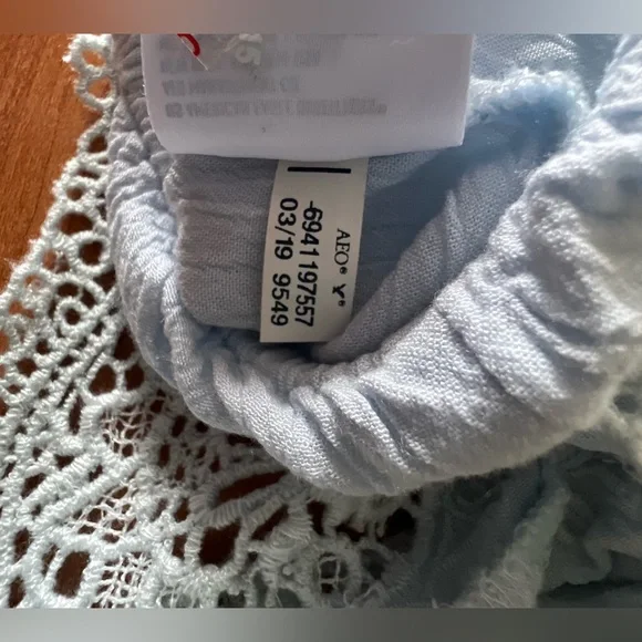 American Eagle Outfitters Light Blue Lace Tank Top Size S - Picture 9 of 11